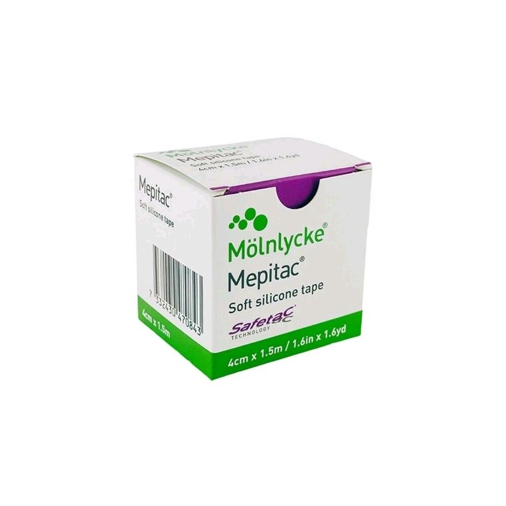 *1-Pack* Molnlycke Mepitac Soft Silicone Tape Safetac 1.6" x 1.6 Yards 298400